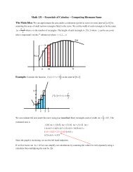 Math 131 – Essentials of Calculus – Computing Riemann Sums ∆ . 1 ...