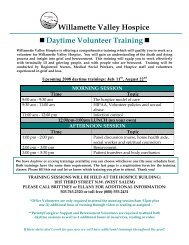 Daytime Volunteer Training - Willamette Valley Hospice