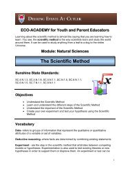 The Scientific Method Lesson Plan - Deering Estate at Cutler