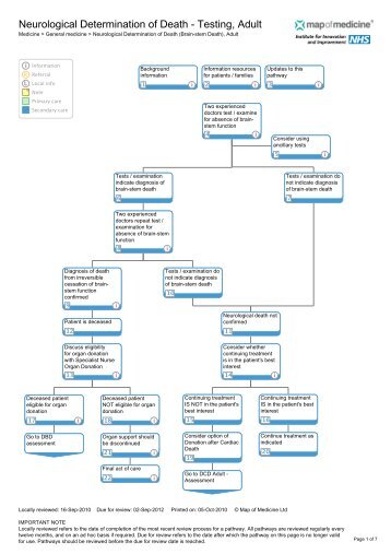 Neurological Determination of Death - Testing, Adult - Organ Donation