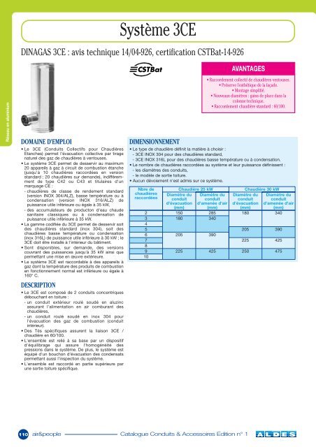 Conduit 3ce dimensionnement