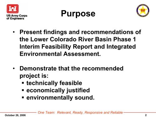 CWRB Briefing Slides - U.S. Army Corps of Engineers