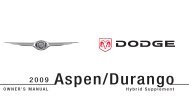 2009 Aspen/Durango Owner's Manual - Dodge Durango Tacoma