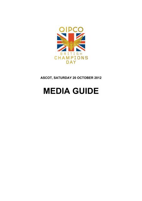 QIPCO British Champions Day 2012 Media Guide - Ascot Racecourse