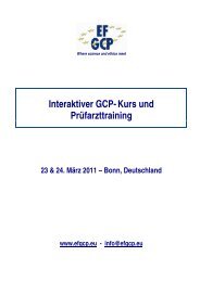 Interaktiver GCP-Kurs und Prüfarzttraining - European Forum for ...