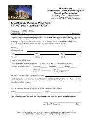 Short Plat Application Form - Grant County Government