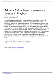 Adriana Bahmuteanu a refuzat sa pozeze in Playboy - Timisoara