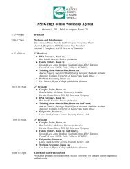 ASHG High School Workshop Agenda - American Society of Human ...