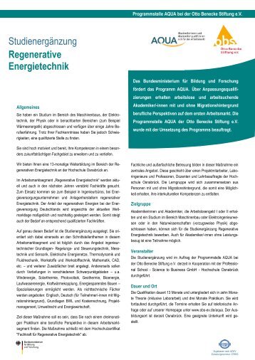 Regenerative Energietechnik - Otto Benecke Stiftung eV