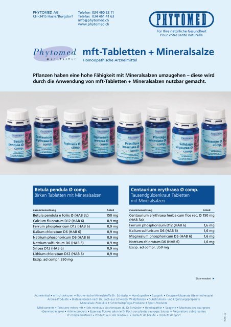 Phytomed mft-Tabletten + Mineralsalze