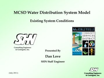 MCSD Water Distribution System Model - McKinleyville Community ...