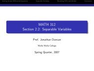 MATH 312 Section 2.2: Separable Variables