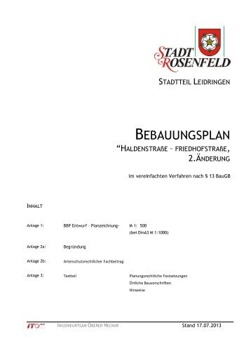 Bebauungsplan 2. Änderung - Rosenfeld