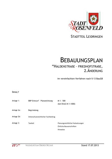 Bebauungsplan 2. Änderung - Rosenfeld