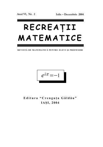 Revista (format .pdf, 1.1 MB) - RecreaÅ£ii Matematice