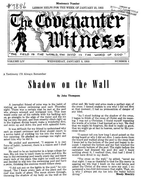 Covenanter Witness Vol. 54 - Rparchives.org
