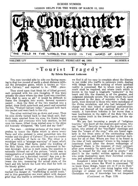 Covenanter Witness Vol. 54 - Rparchives.org