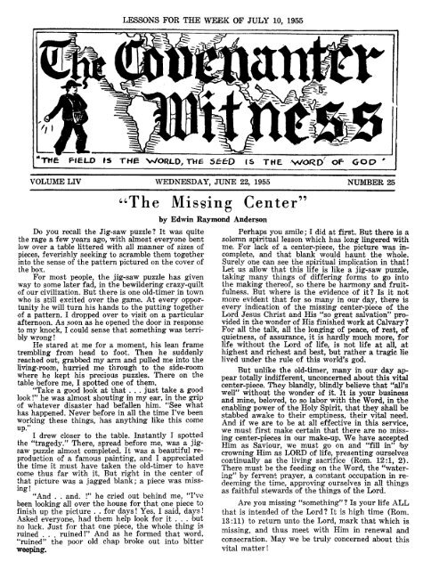 Covenanter Witness Vol. 54 - Rparchives.org