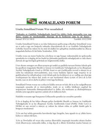 03 December 2006 - Somaliland Law