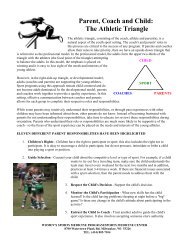The athletic triangle, consisting of the coach, athlete and parent(s), is ...