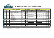 Distanze e tempi - Rally Club Valpantena