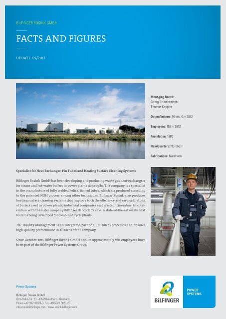 FACTS AND FIGURES - Bilfinger Rosink GmbH