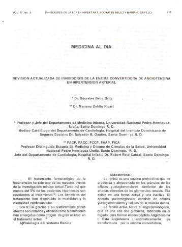 revision actualizada de inhibidores de la enzima convertidora de ...