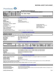 MATERIAL SAFETY DATA SHEET PLAZA PLUS Sealer/Finish