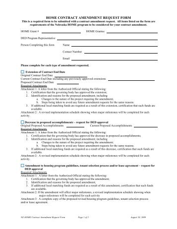 HOME Contract Amendment Request