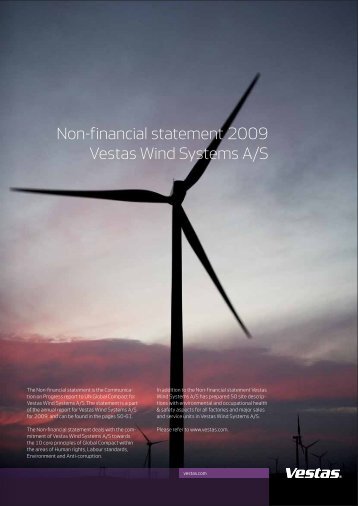Non-financial statement 2009 Vestas Wind ... - Global Compact
