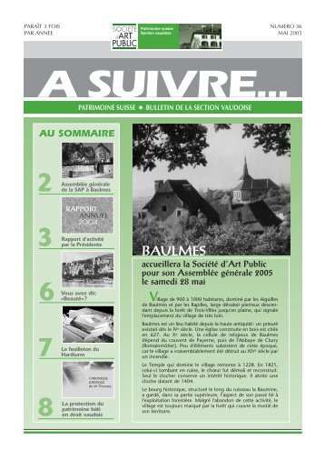 bulletin «A SUIVRE - Société d'art public