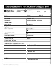 Emergency Information Form for Children With Special Needs