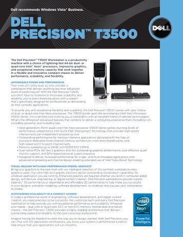 Dell Precision T3500 Data Sheet - Cadspec