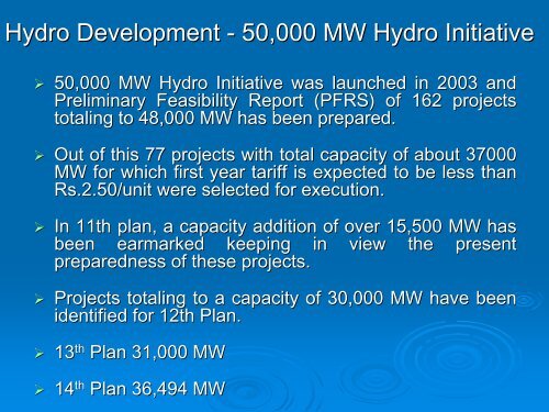 HYDRO POWER : An Indian Experience and Future Trends - unido