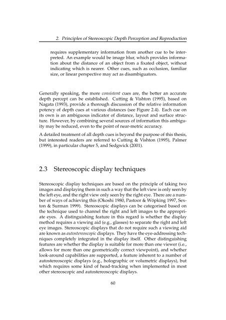 Chapter 2 Principles of Stereoscopic Depth Perception and ...