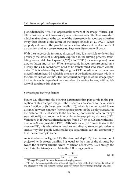 Chapter 2 Principles of Stereoscopic Depth Perception and ...