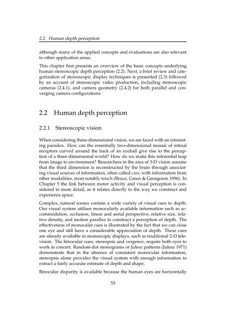 Chapter 2 Principles of Stereoscopic Depth Perception and ...