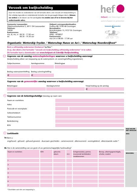 Verzoek om kwijtschelding - Gemeente Leeuwarden