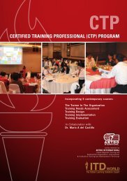 Certified training Professional (CtP) Program - ITD GROUP - Institute ...