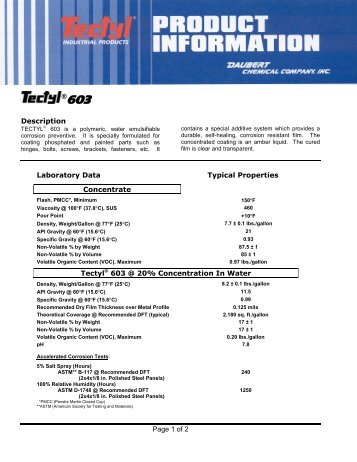 TECTYL 603 PI - Daubert Chemical Company, Inc.