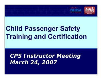 Instructor presentation - National Child Passenger Safety Board
