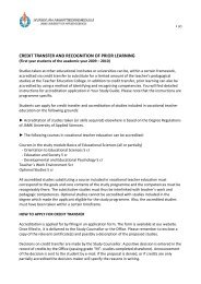 CREDIT TRANSFER AND RECOGNITION OF PRIOR LEARNING