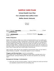 Sample Care Plan for a Child with Reflex Anoxic Seizures - Stars US