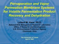 Pervaporation and Vapor Permeation Membrane Systems for ...