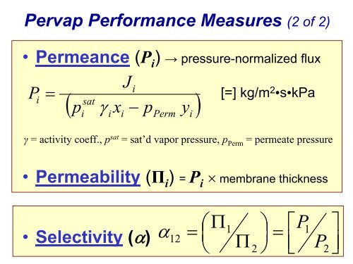 Pervaporation and Vapor Permeation Membrane Systems for ...