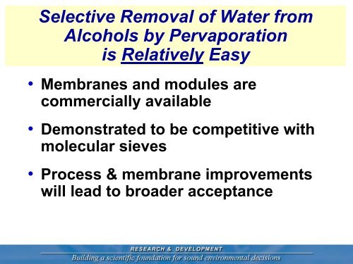 Pervaporation and Vapor Permeation Membrane Systems for ...