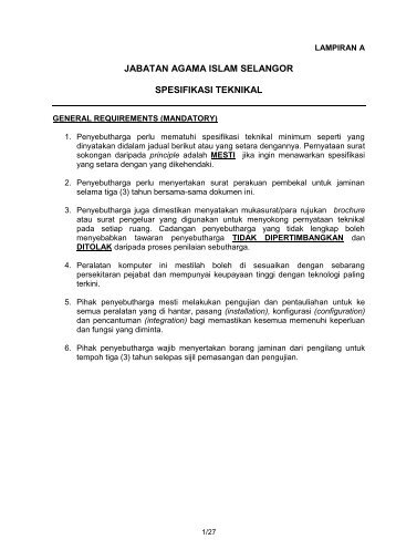 Fail Spesifikasi - Sistem Tender Dokumen dan Sebutharga - Selangor