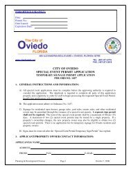 CITY OF OVIEDO SPECIAL EVENT PERMIT APPLICATION