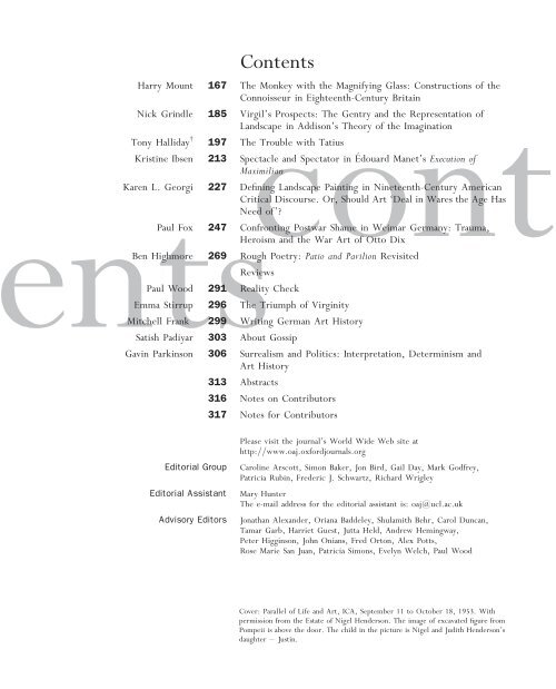 Table of Contents (PDF) Oxford Art Journal Oxford Journals