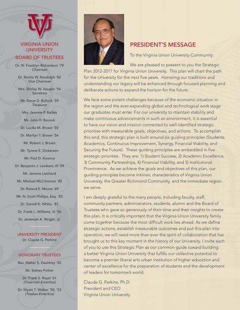 to view the 2012-2017 Strategic Plan - Virginia Union University